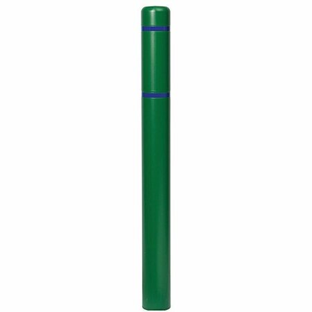 INNOPLAST BollardGard 4 11/16'' x 52'' Green Bollard Cover with Blue Reflective Stripes BC452GRN-B 269BC452GRNB